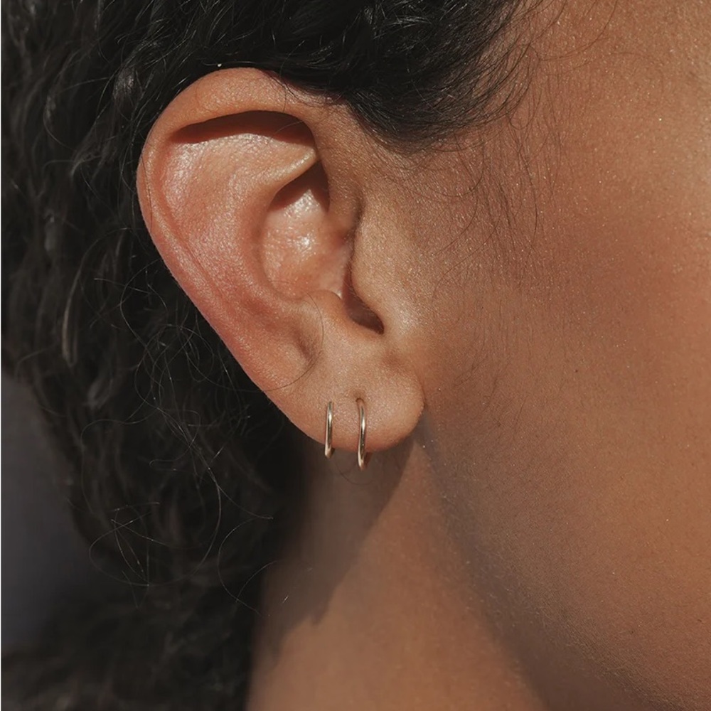 Urban Outfitters Gold and Silver Mini Hoop Faux Double Earrings